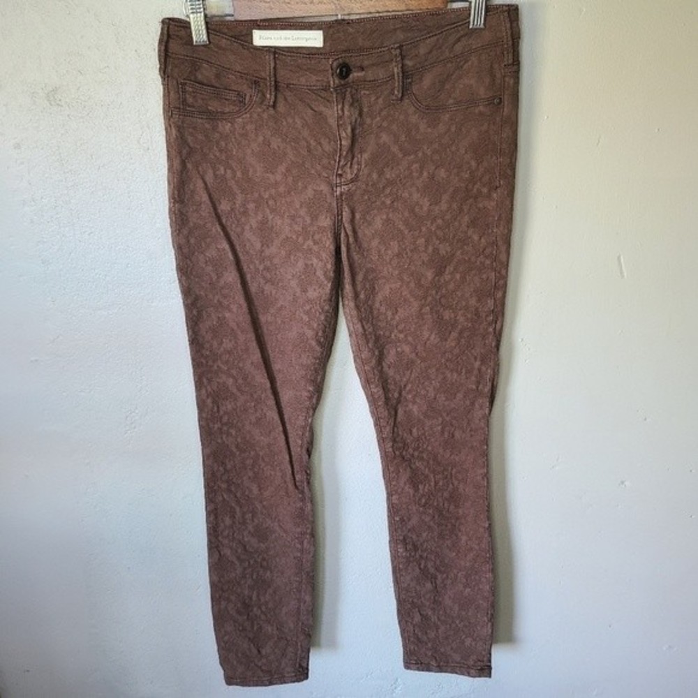 Anthropologie Pilcro & The Letterpress Jacquard Serif Brown Pants